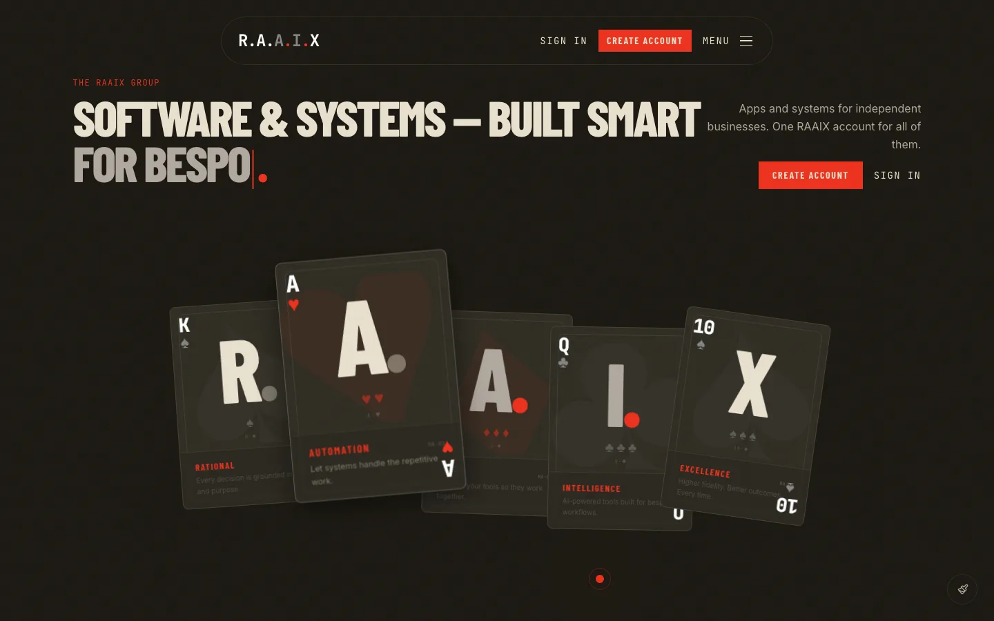RAAIX on a desktop screen